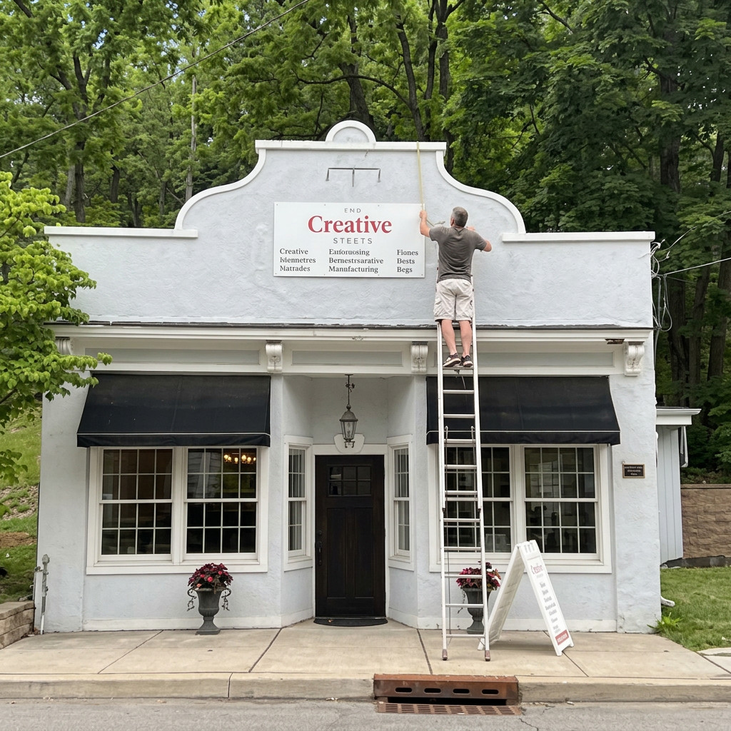 Milan Construction commercial storefront restoration in New Jersey, with facade painting, trim work, and awning detailing